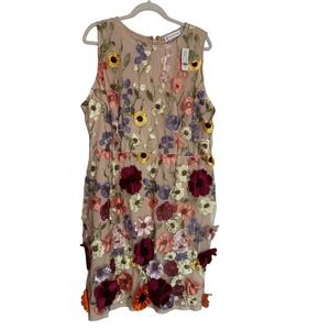 NWT New York & Company Multicolor 3D Flower Dress Event Swiftie Summer Party